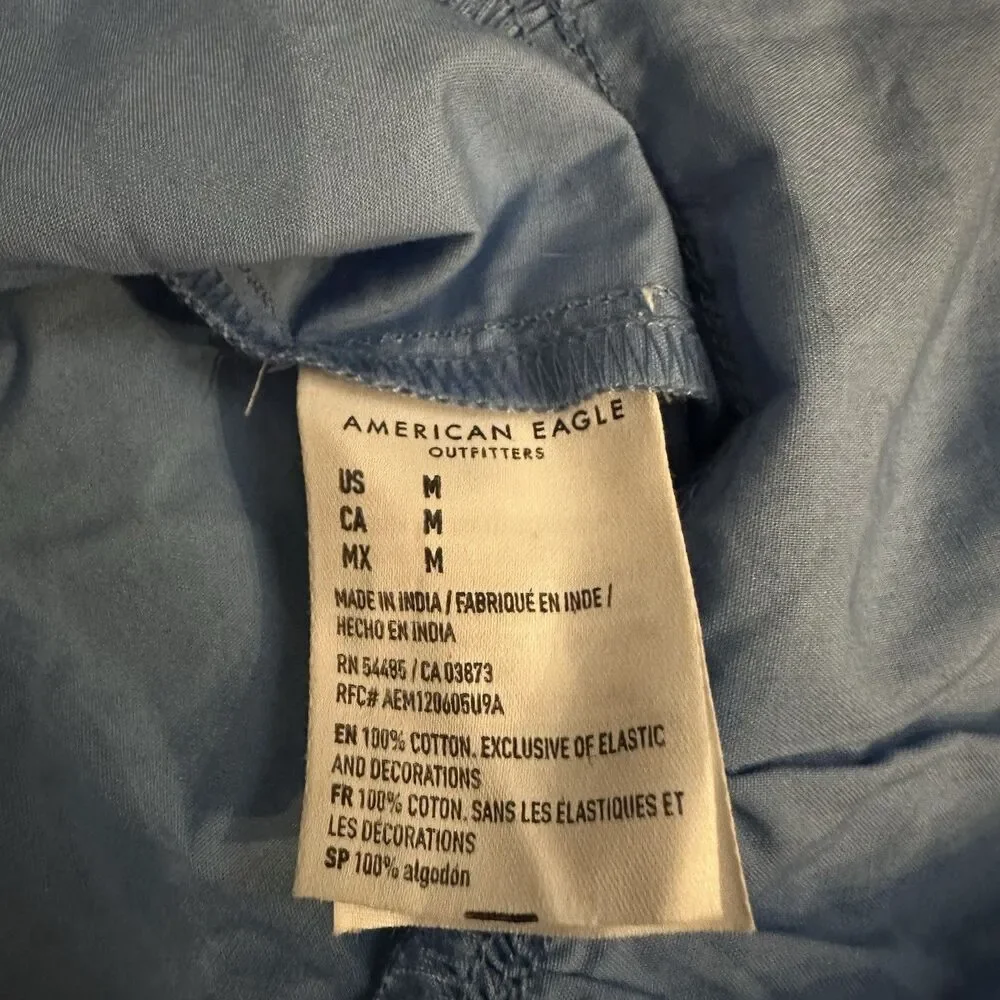 American Eagle Blue Smockin on Sunshine Strapless Midi Dress Size Medium - Picture 5 of 12